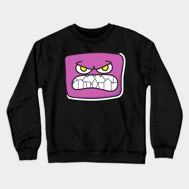 Cool Angry Sticker Crewneck Sweatshirt by MoGaballah